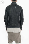 BORIS BIDJAN SABERI Double Zip Horseskin Top SS22 J4 FMM20020 Ink Grey